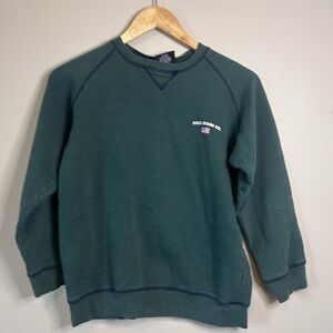 Vintage Polo Ralph Lauren Green Polo Jeans Co American Flag Crewneck Size Medium
